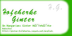 hofeherke ginter business card